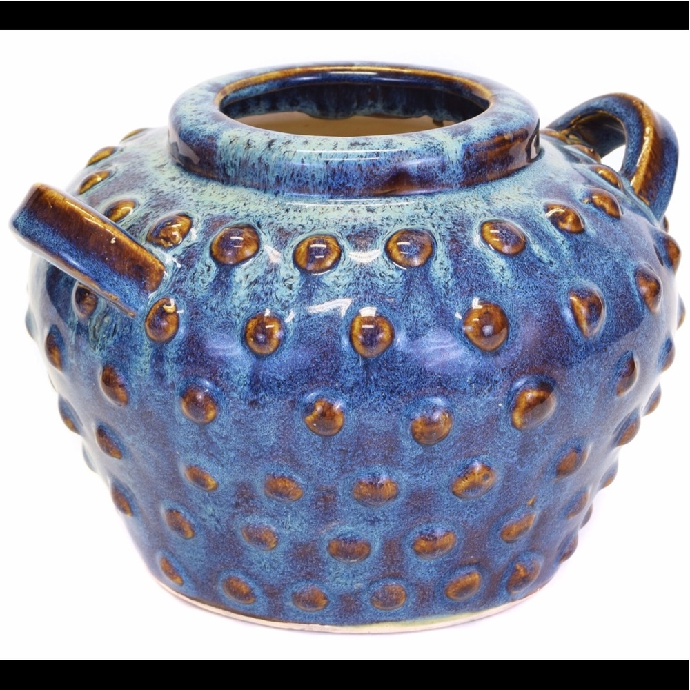SOLD Brown Pottery Vase, Hand Painted - Picture 2 of 4